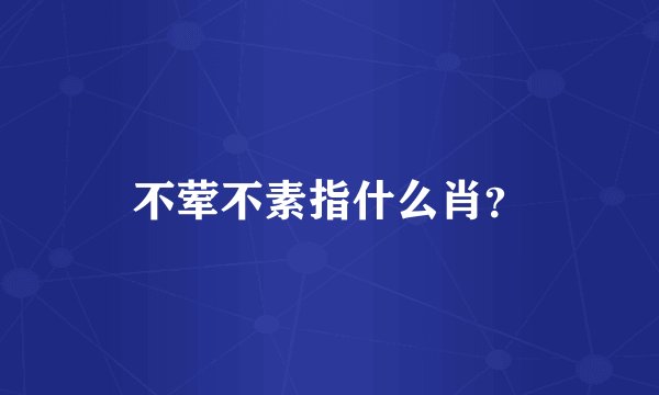 不荤不素指什么肖？