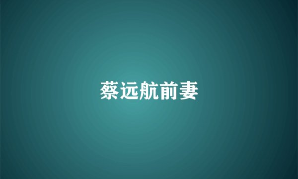 蔡远航前妻