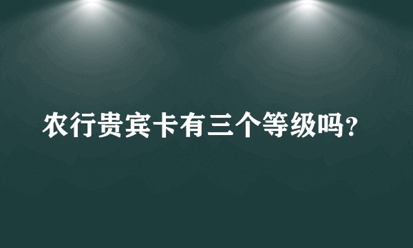 农行贵宾卡有三个等级吗？