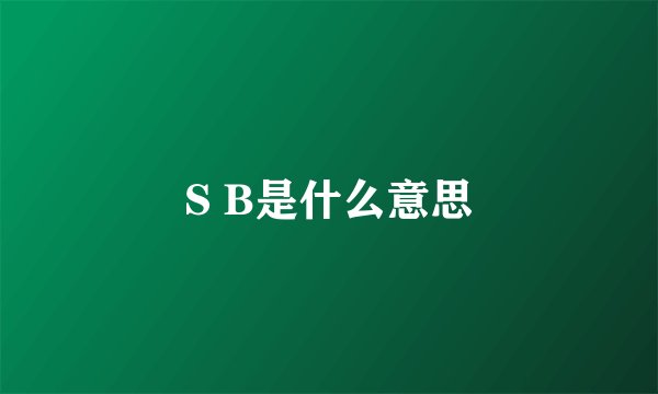 S B是什么意思