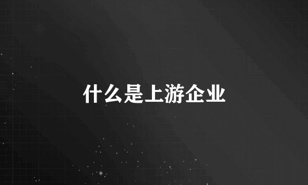 什么是上游企业