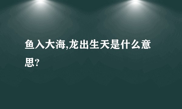 鱼入大海,龙出生天是什么意思?