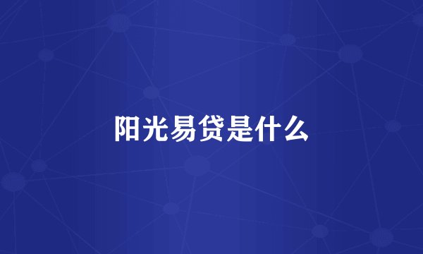 阳光易贷是什么