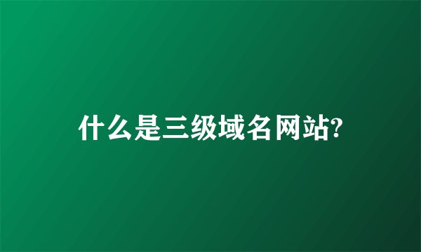 什么是三级域名网站?