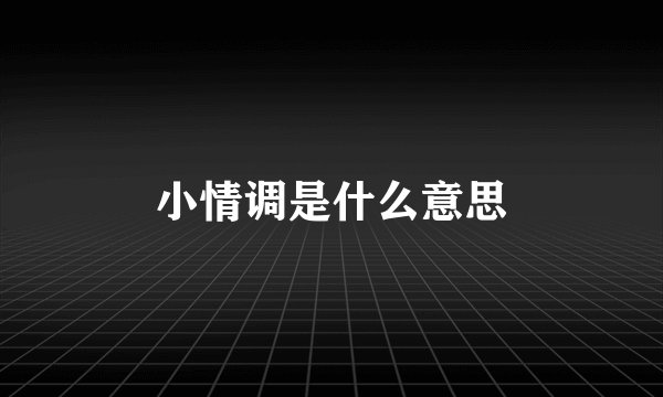 小情调是什么意思