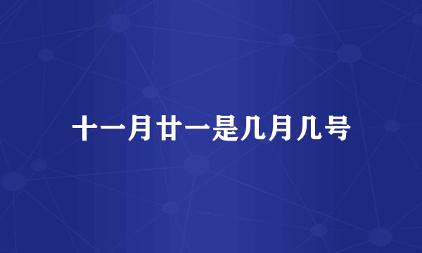 十一月廿一是几月几号
