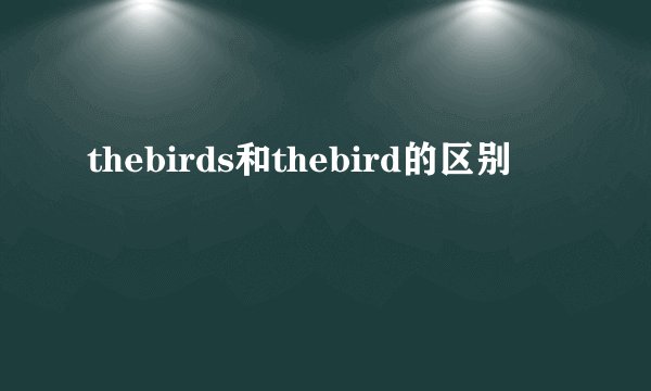 thebirds和thebird的区别