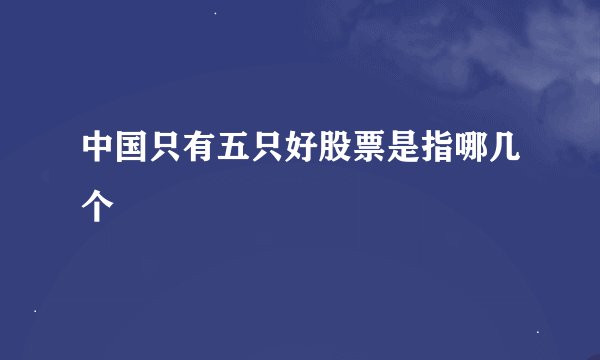 中国只有五只好股票是指哪几个