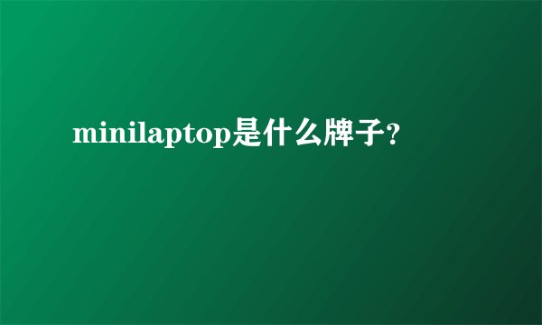 minilaptop是什么牌子？