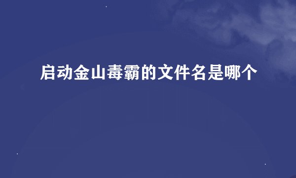 启动金山毒霸的文件名是哪个
