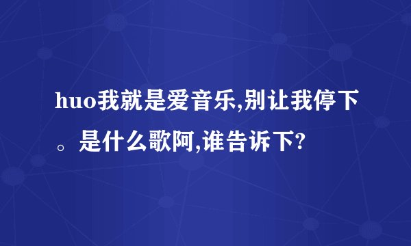 huo我就是爱音乐,别让我停下。是什么歌阿,谁告诉下?