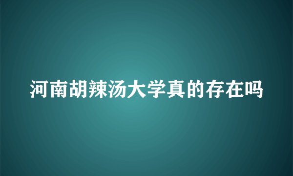 河南胡辣汤大学真的存在吗