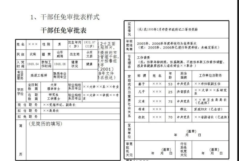 什么时候用《干部任免审批表》？