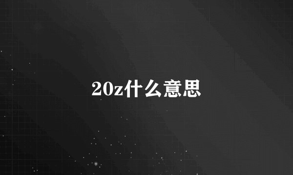 20z什么意思