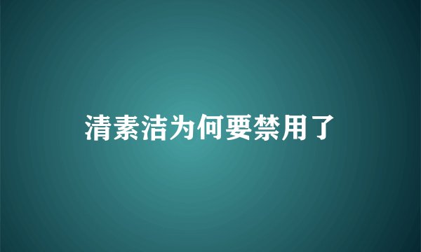 清素洁为何要禁用了
