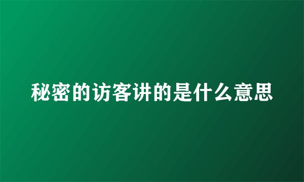 秘密的访客讲的是什么意思