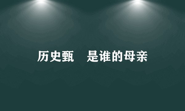 历史甄嬛是谁的母亲