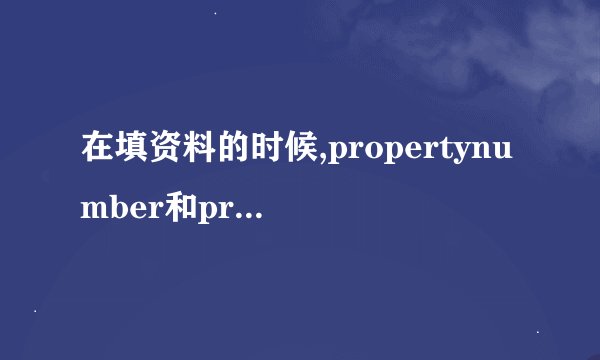 在填资料的时候,propertynumber和propertyname什么意思