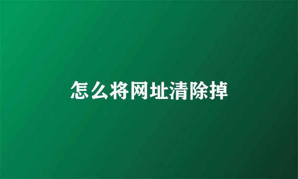 怎么将网址清除掉