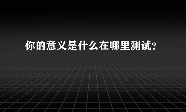 你的意义是什么在哪里测试？
