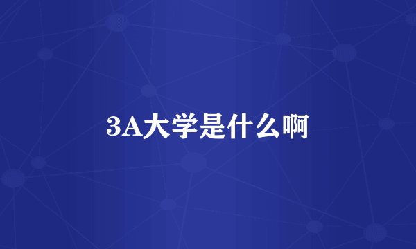3A大学是什么啊