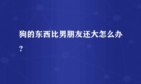 狗的东西比男朋友还大怎么办？