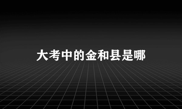 大考中的金和县是哪