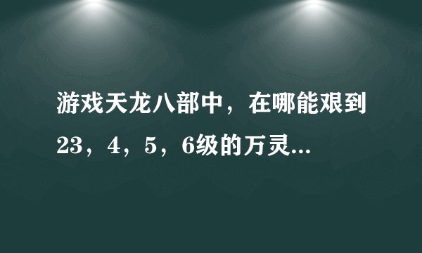 游戏天龙八部中,在哪能艰到23,4,5,6级的万灵石,知道大朋友麻烦告诉我,谢谢