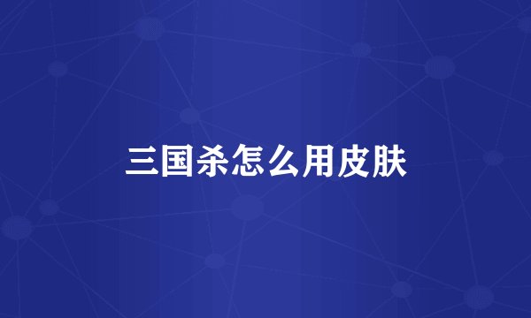 三国杀怎么用皮肤