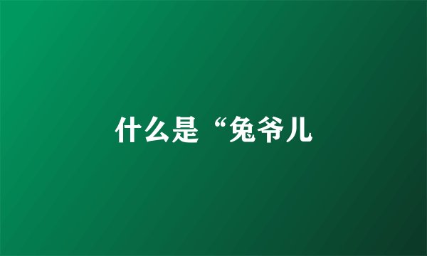 什么是“兔爷儿