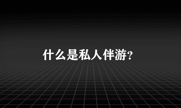 什么是私人伴游？