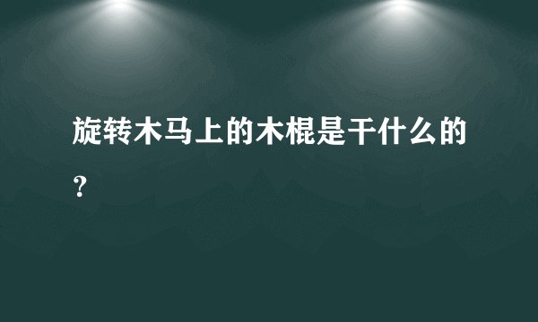 旋转木马上的木棍是干什么的？