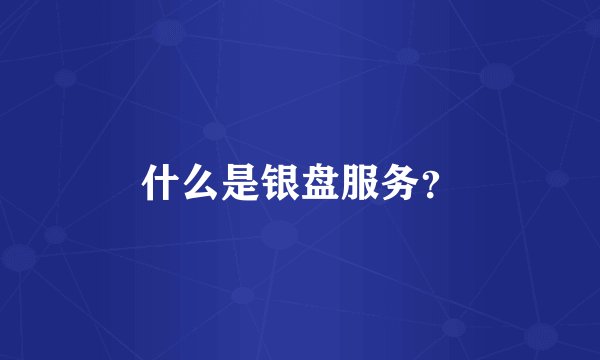 什么是银盘服务？