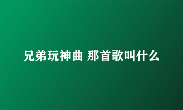 兄弟玩神曲 那首歌叫什么