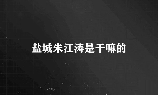 盐城朱江涛是干嘛的