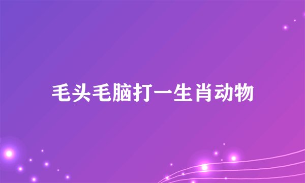 毛头毛脑打一生肖动物