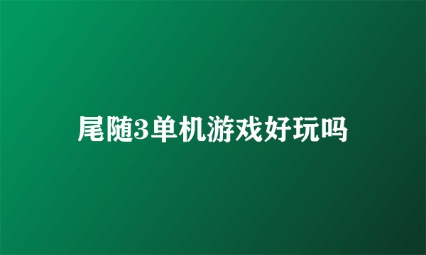尾随3单机游戏好玩吗