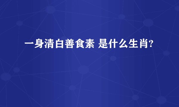 一身清白善食素 是什么生肖?