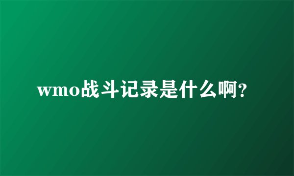 wmo战斗记录是什么啊？