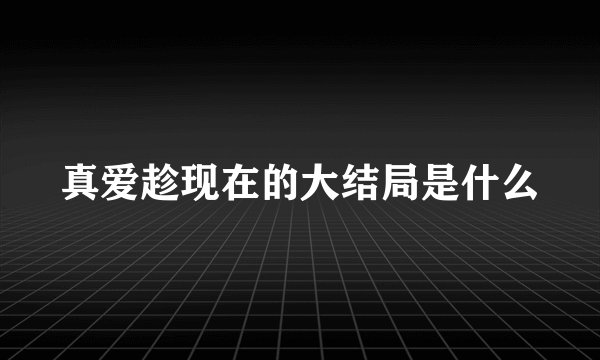 真爱趁现在的大结局是什么
