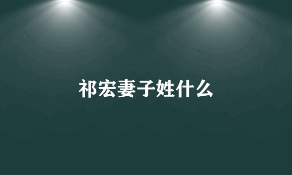 祁宏妻子姓什么
