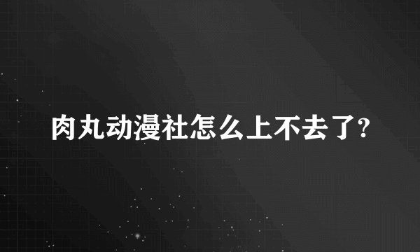 肉丸动漫社怎么上不去了?