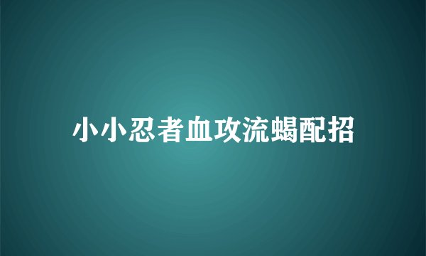小小忍者血攻流蝎配招
