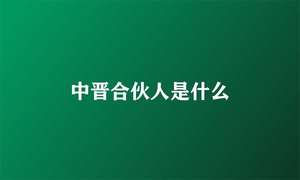 中晋合伙人是什么