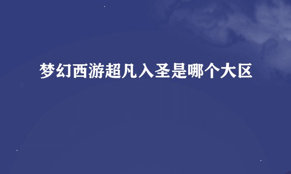 梦幻西游超凡入圣是哪个大区