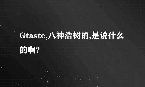 Gtaste,八神浩树的,是说什么的啊?