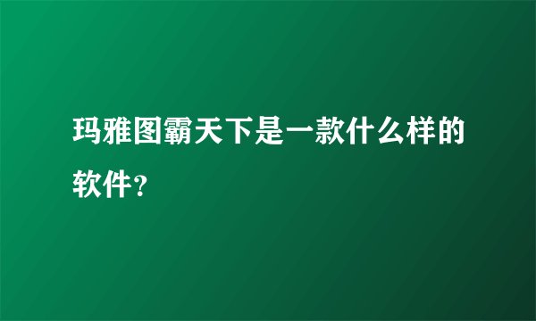 玛雅图霸天下是一款什么样的软件?