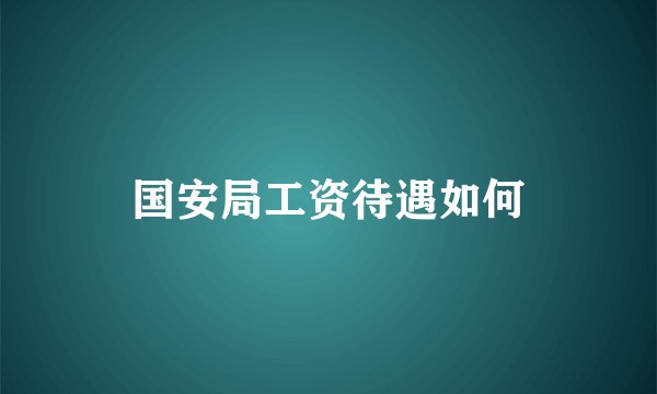 国安局工资待遇如何
