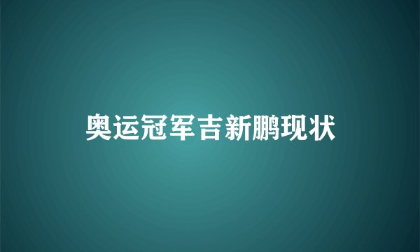 奥运冠军吉新鹏现状