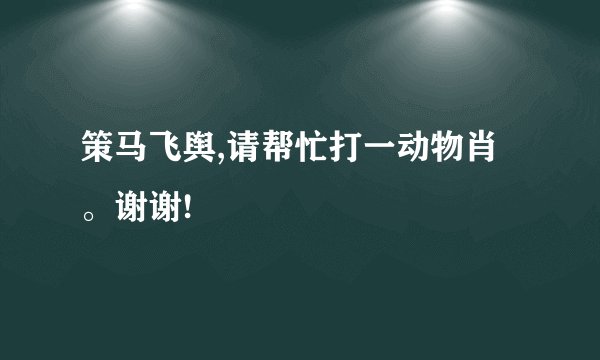 策马飞舆,请帮忙打一动物肖。谢谢!